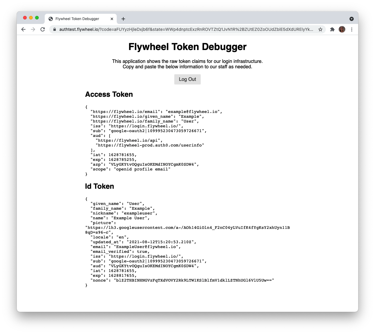 FlywheelTokenDebuggerExample