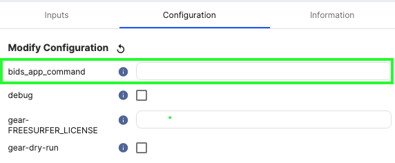 Configuration tab
