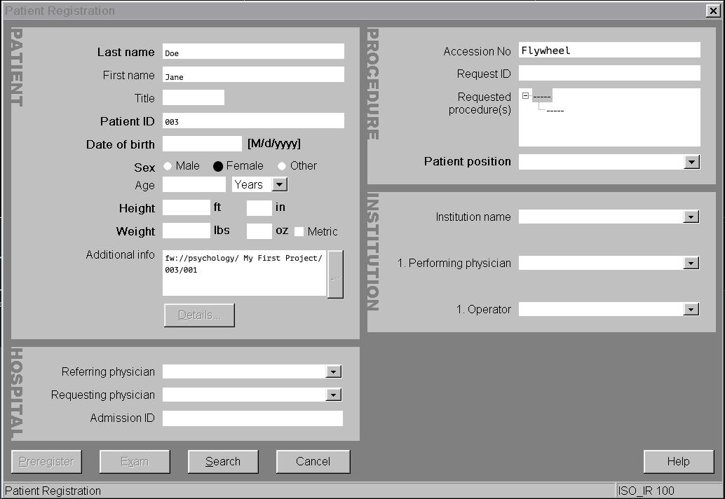 Siemens Scanner Console - Routing String Example