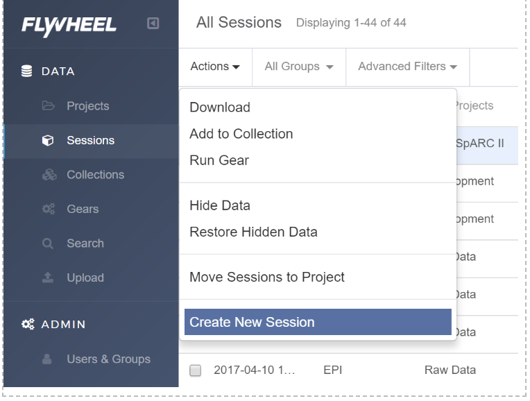 Creating New Session