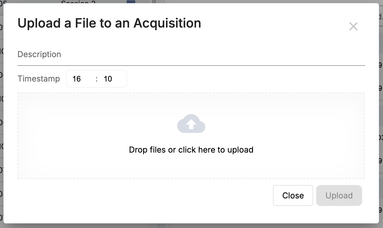 Create New Acquisition dialog
