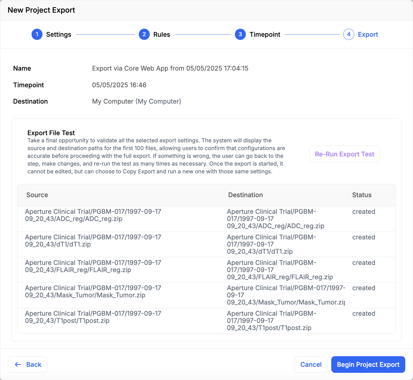 Bulk Export Dry-Run Review