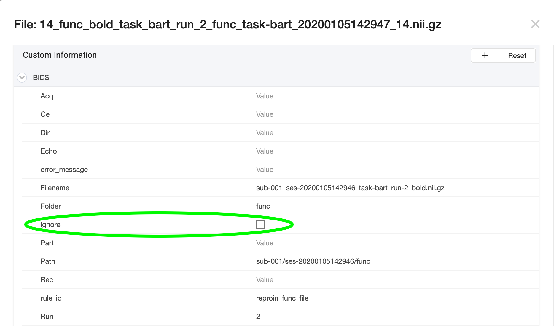 Metadata in UI