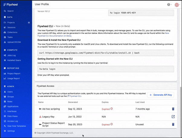 Create User API Key