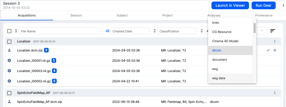 File Type dropdown