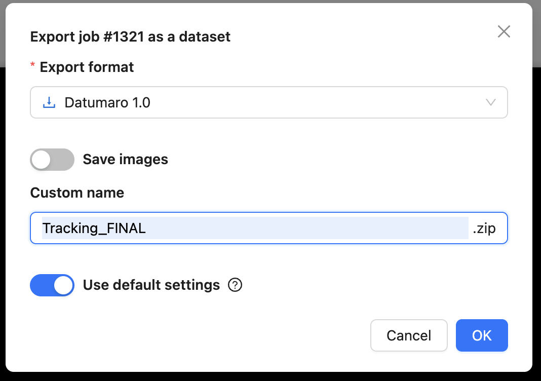 Annotation Export Modal