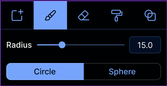 Brush tool menu