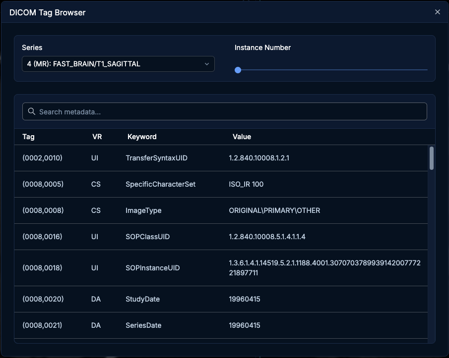 DICOM Tag Browser