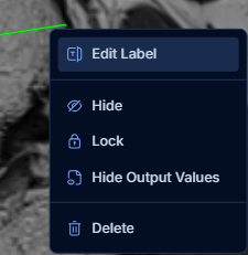 Edit label from context menu