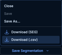 Export ROIs statistics