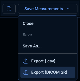Export measurements as a DICOM SR