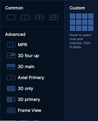 Layout selection menu