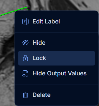 Lock measurement from context menu