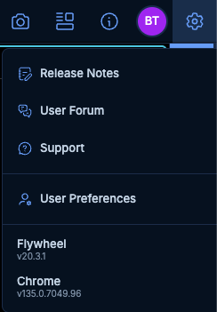 Viewer settings menu