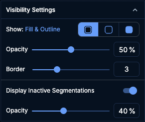 Segmentation visibility settings