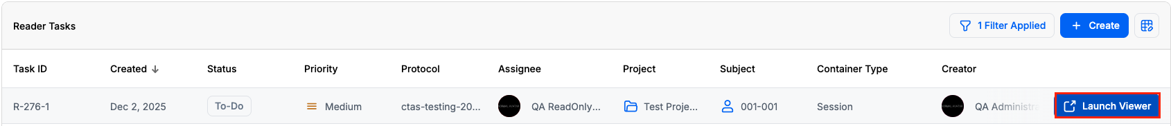 Launch task button upon hover